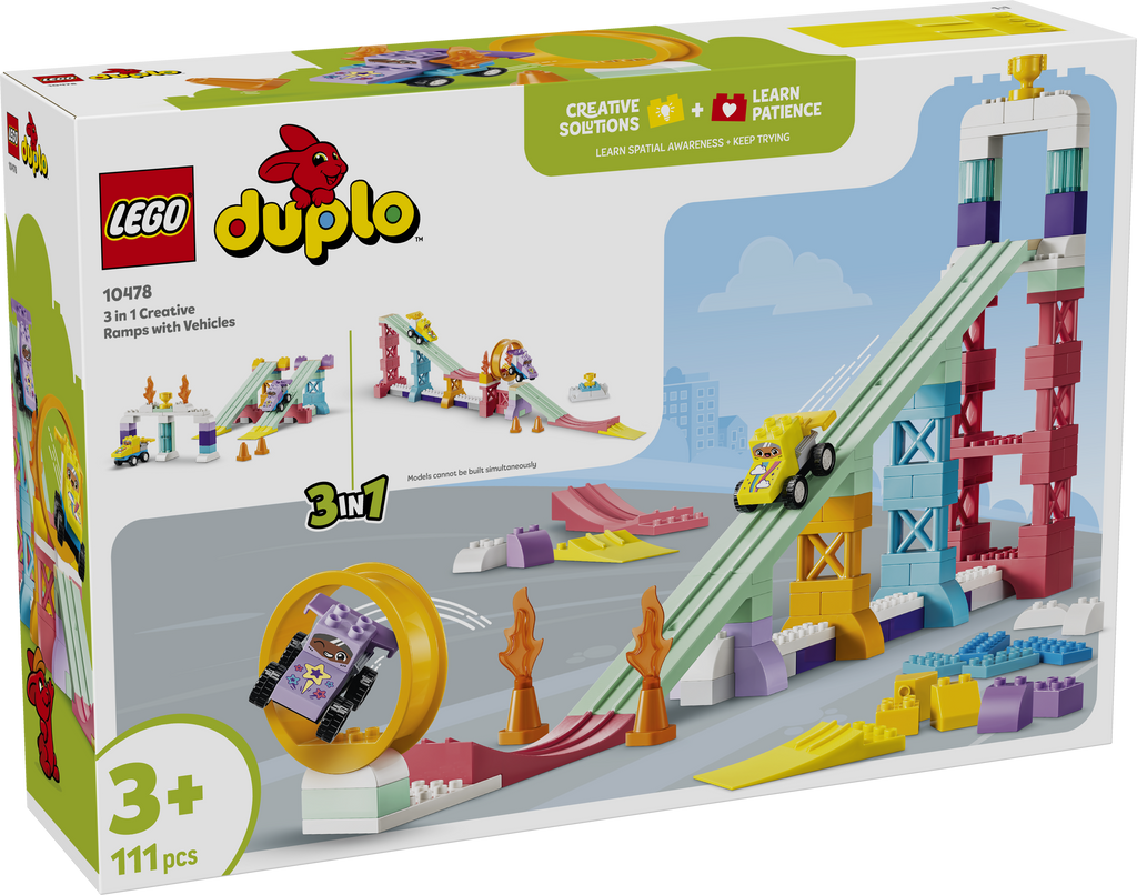 LEGO DUPLO 10478 Kūrybinės rampos su mašinėlėmis 3 viename