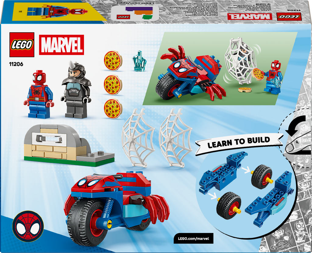 LEGO Marvel 11206 Spidey motociklu prieš Raganosį