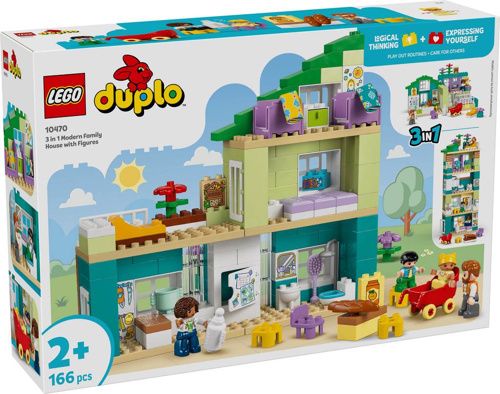 LEGO DUPLO 10470 Modernus šeimos namas su figūrėlėmis 3 viename