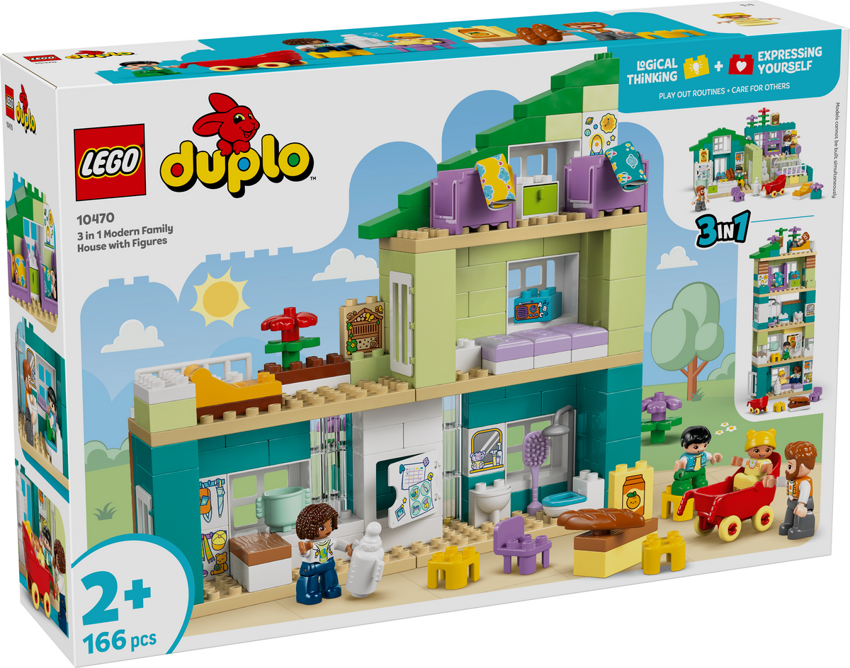 LEGO DUPLO 10470 Modernus šeimos namas su figūrėlėmis 3 viename