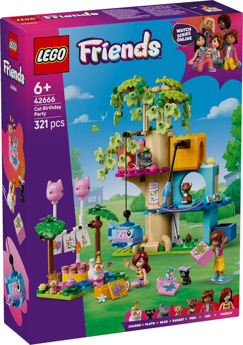 LEGO Friends 42666 Kačių gimtadienis ir medžio namelis