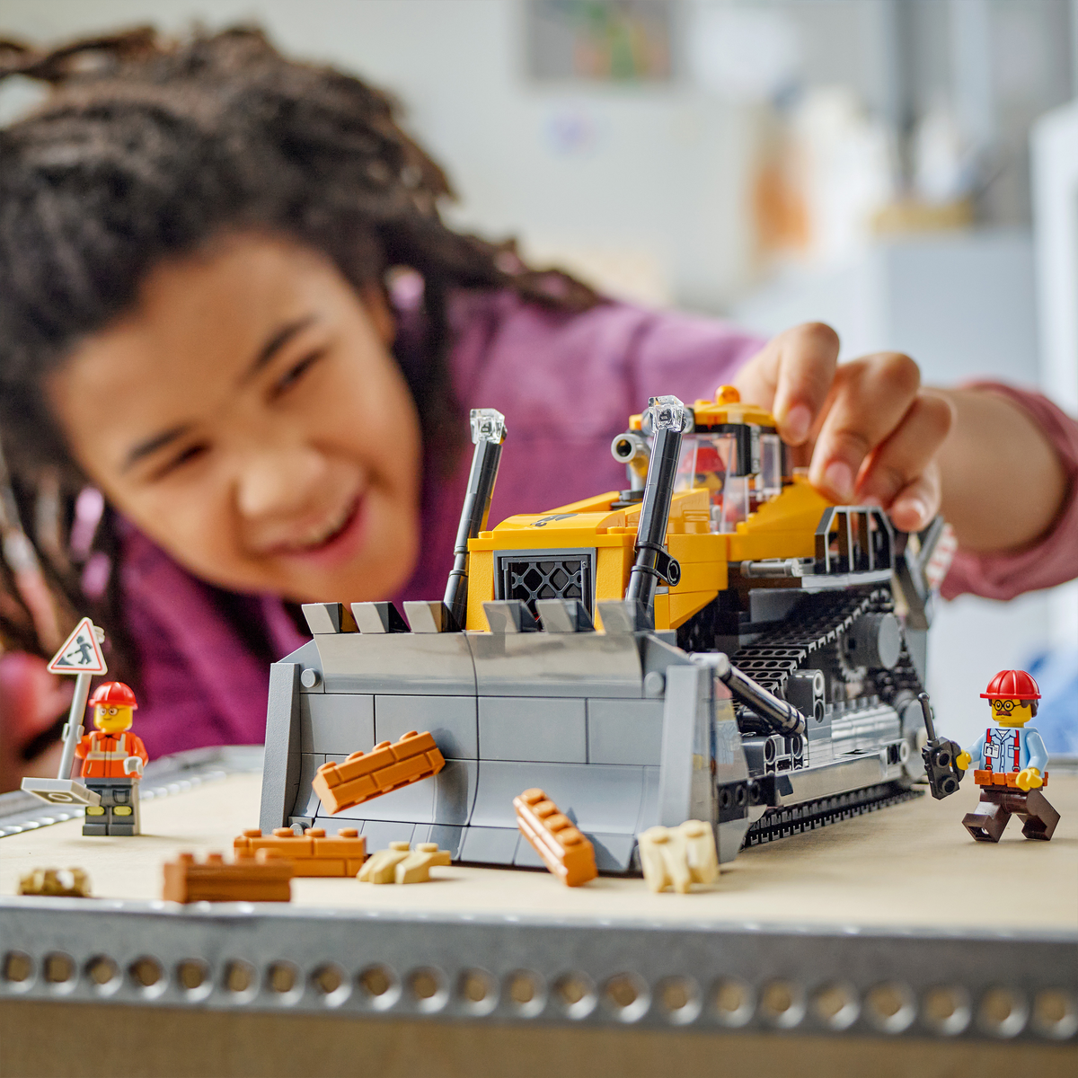 LEGO City 60466 Geltonas buldozeris su priekiniu krautuvu