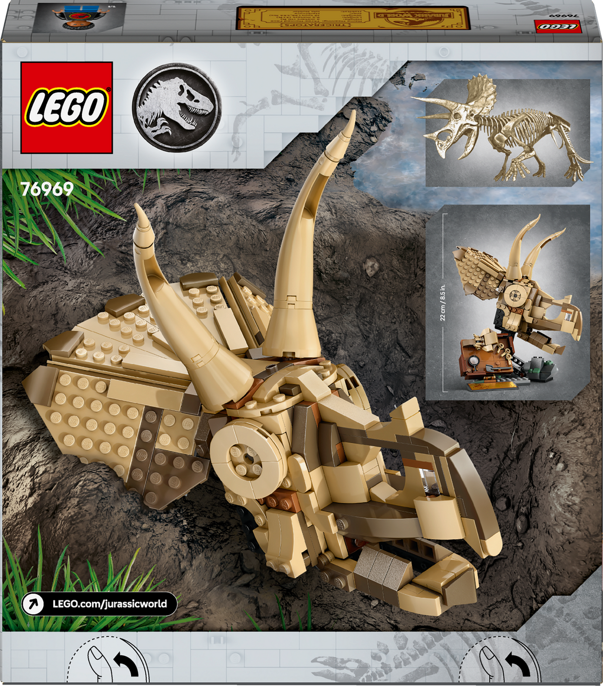 LEGO Jurassic World 76969 Dinozaurų fosilijos: triceratopso kaukolė