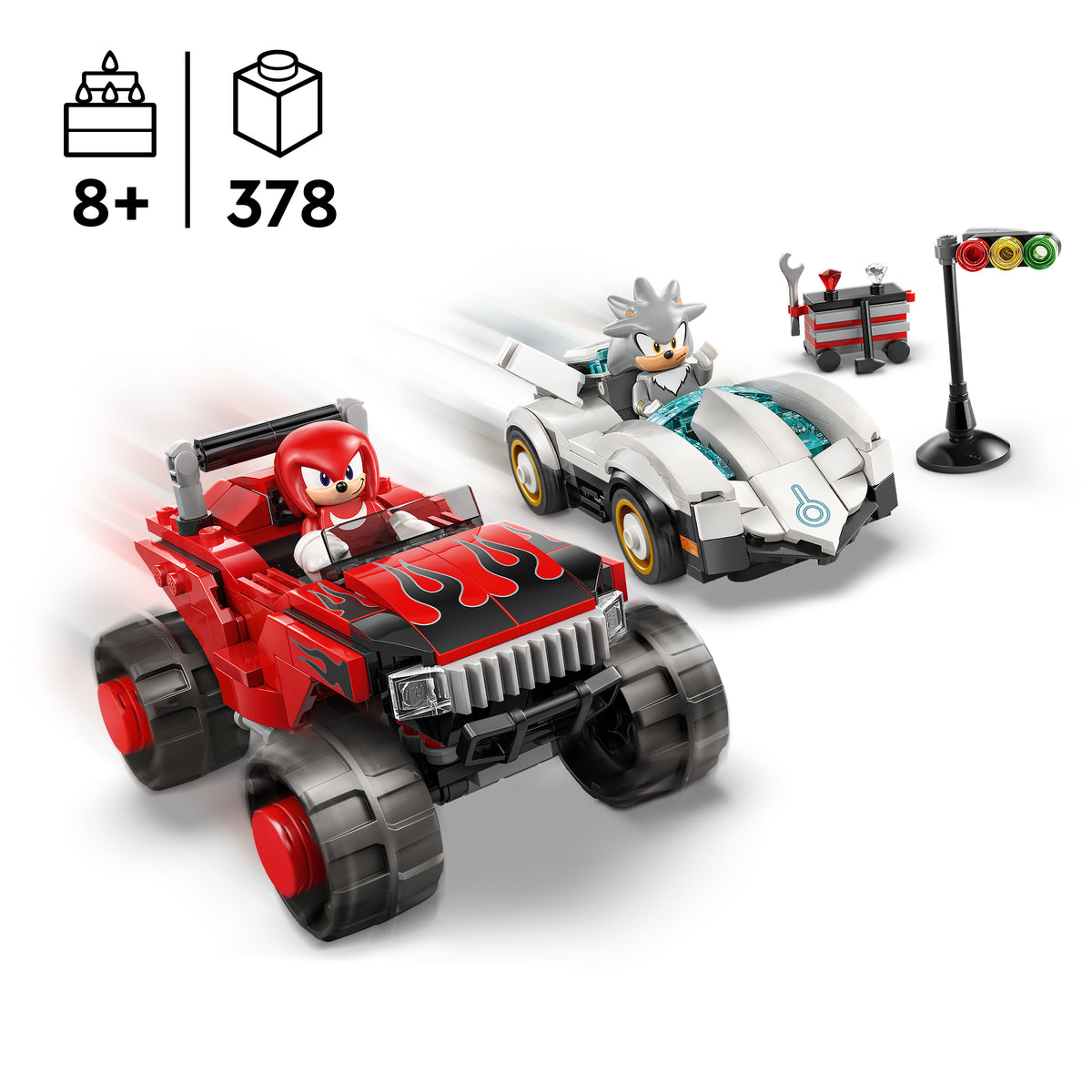 LEGO Sonic the Hedgehog 77118 Silverio automobilis prieš Knuckles visureigį-monstrą