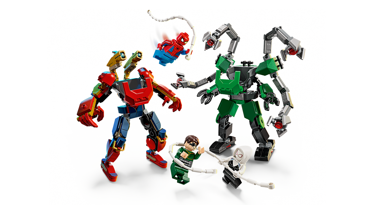 LEGO Marvel 76338 Robotų mūšis: Žmogus-voras prieš daktarą Aštuonkojį