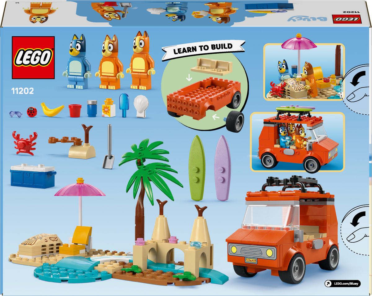 LEGO Bluey 11202 Blujės šeimos kelionė automobiliu į paplūdimį