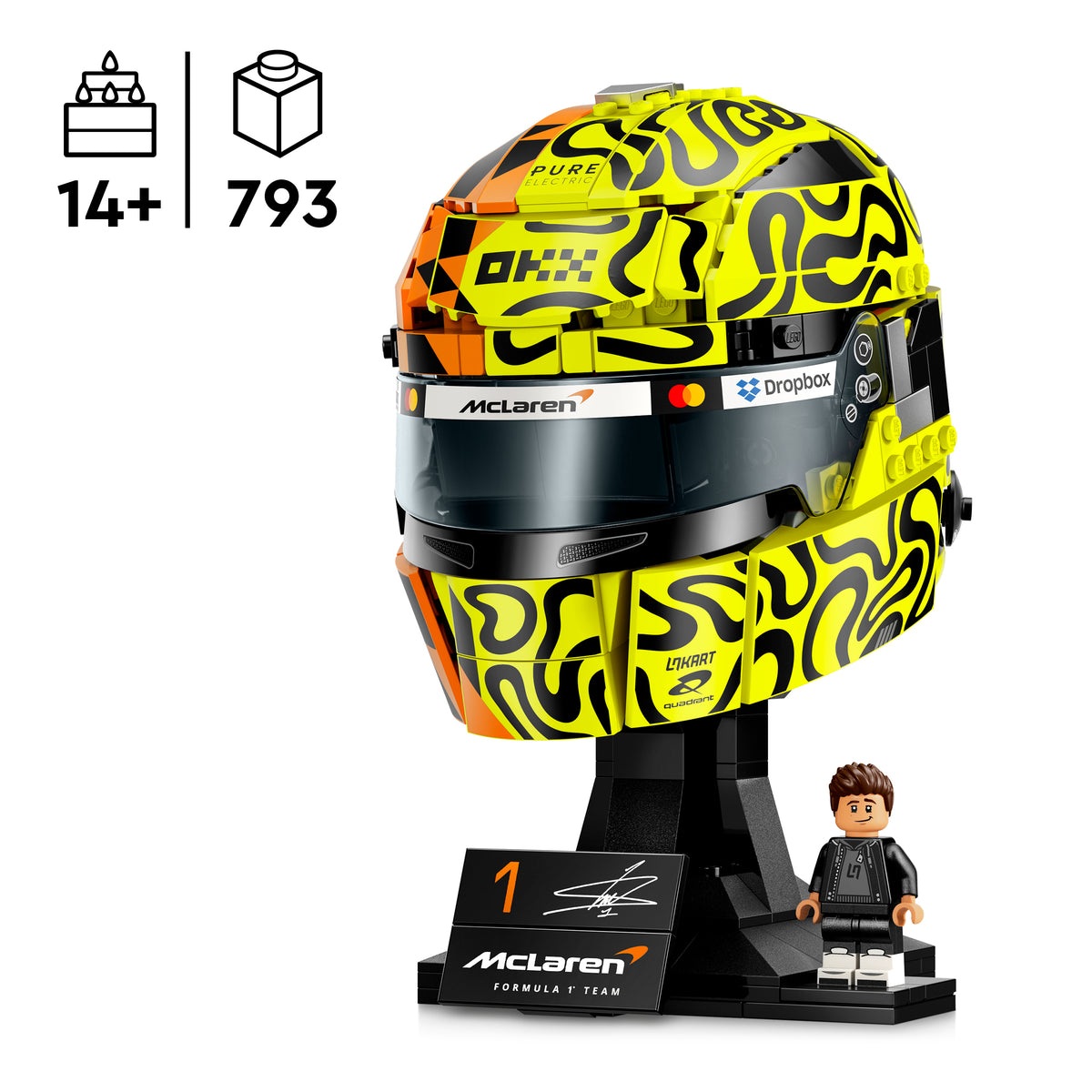 LEGO Editions 43023 McLaren Mastercard F1 komandos Lando Norris šalmas