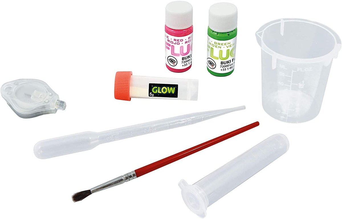 Buki Mini Lab Fluo & Glow – tamsoje švytintys eksperimentai