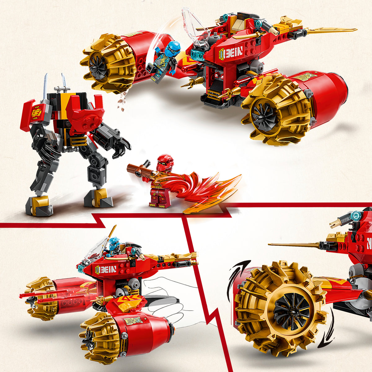 LEGO NINJAGO 71830 Kai robotas audrų raitelis