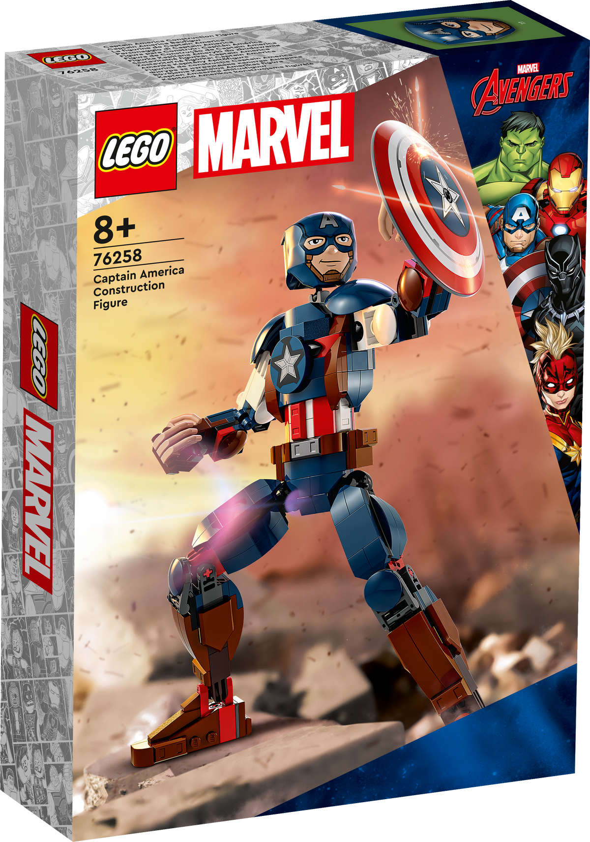 LEGO Marvel 76258 Kapitonas Amerika – surenkama figūra