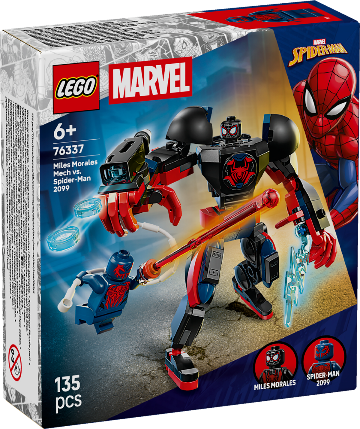 LEGO Marvel 76337 Mileso Moraleso robotas prieš Žmogų-vorą 2099