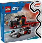 LEGO City 60493 F1 ekspozicinis sunkvežimis su Audi F1 bolidu
