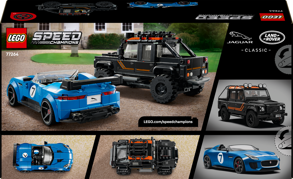 LEGO Speed Champions 77264 Jaguar Project 7 ir Land Rover Defender