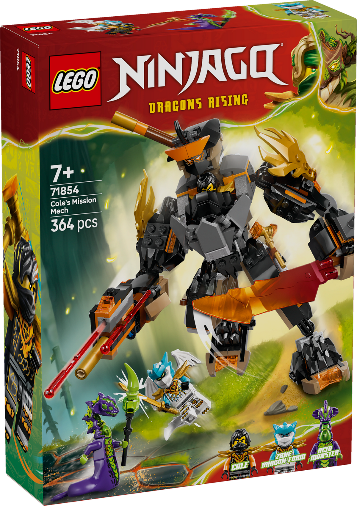 LEGO NINJAGO 71854 Cole misijos robotas ir drakonas Zane