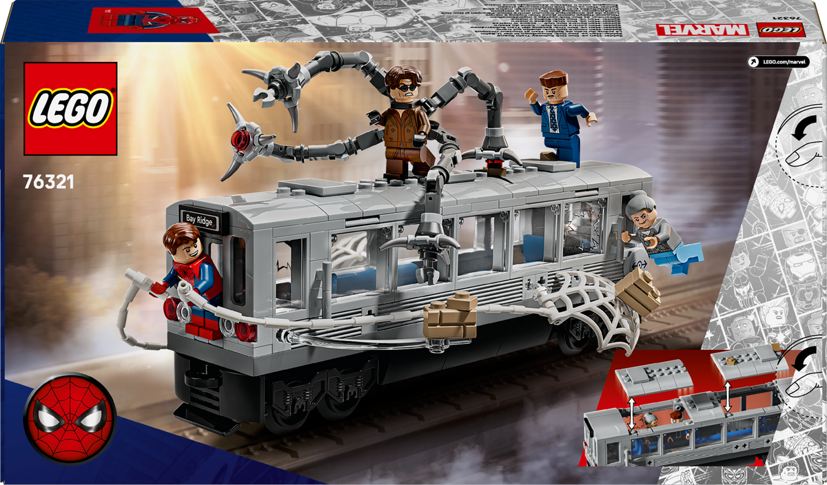 LEGO Marvel 76321 Žmogus-voras prieš daktarą Aštuonkojį: metro traukinio scena