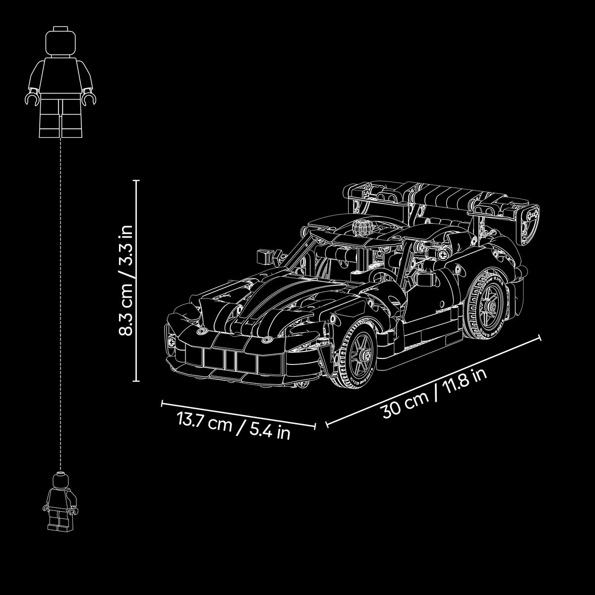LEGO Technic 42234 Dodge Viper GTS-R sportinis automobilis