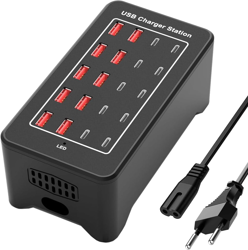 Insplay USB įkrovimo stotelė 100 W, 20 jungčių