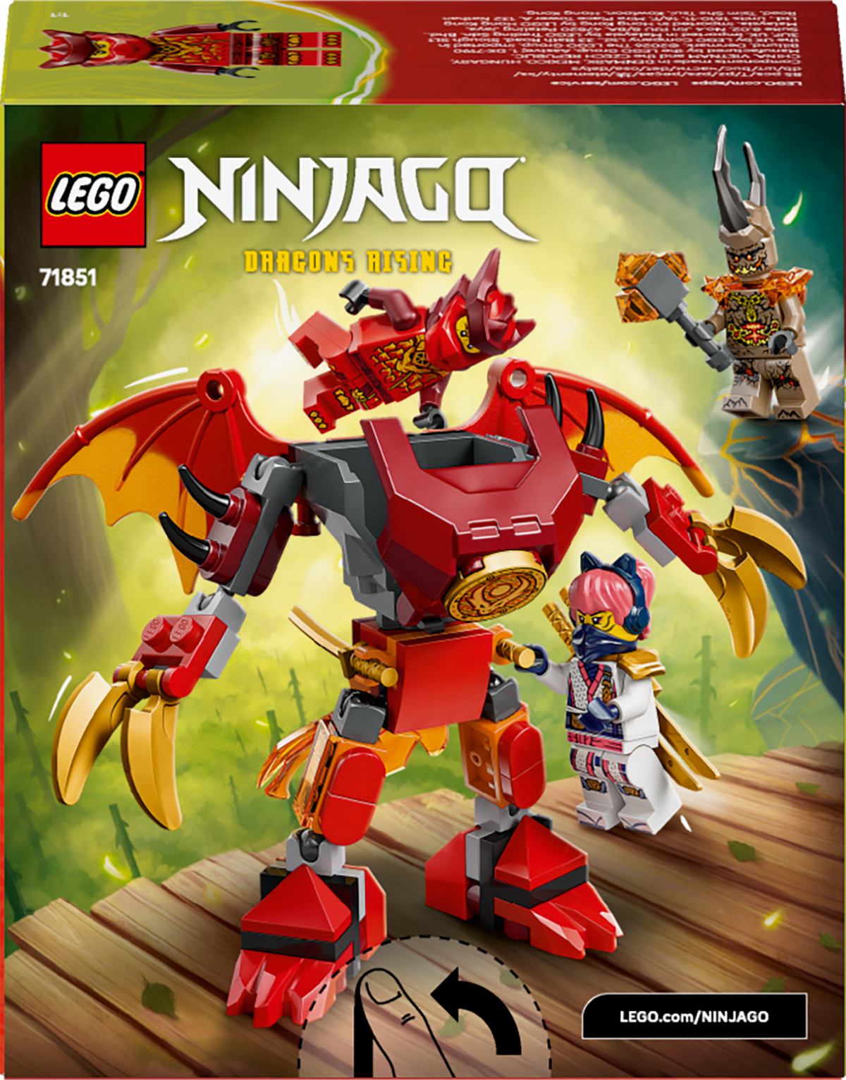 LEGO NINJAGO 71851 Kai drakono roboto kovos rinkinys