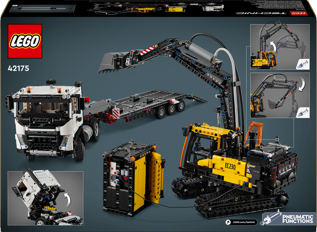 LEGO Technic 42175 Volvo FMX sunkvežimis ir EC230 elektrinis ekskavatorius