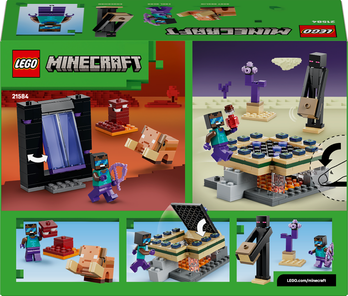 LEGO Minecraft 21584 Kelionė pro Pragaro ir Pabaigos portalus