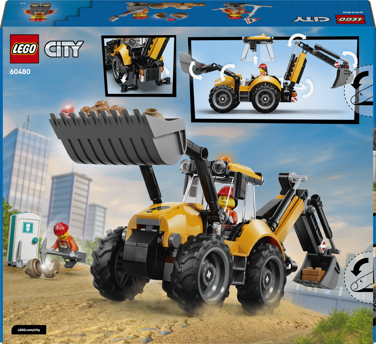 LEGO City 60480 Geltonas ekskavatorius-krautuvas