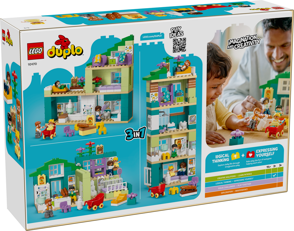 LEGO DUPLO 10470 Modernus šeimos namas su figūrėlėmis 3 viename