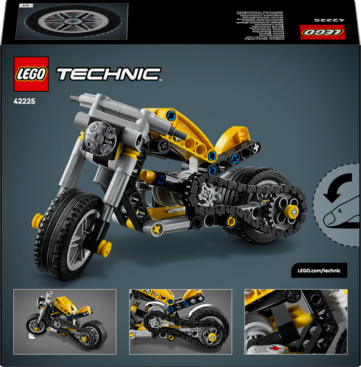 LEGO Technic 42225 Geltonas motociklas