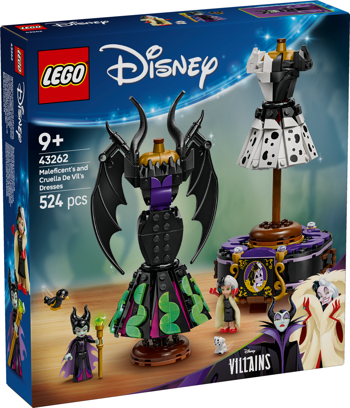 LEGO Disney 43262 Piktadarės ir Kruelos De Vil suknelės