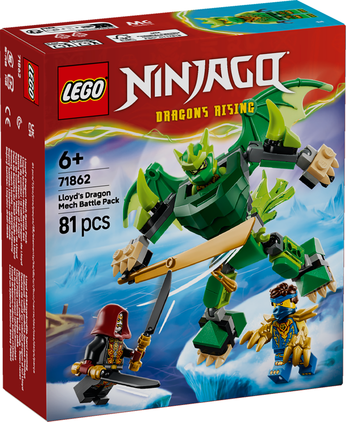 LEGO NINJAGO 71862 Lloydo drakono roboto kovos rinkinys