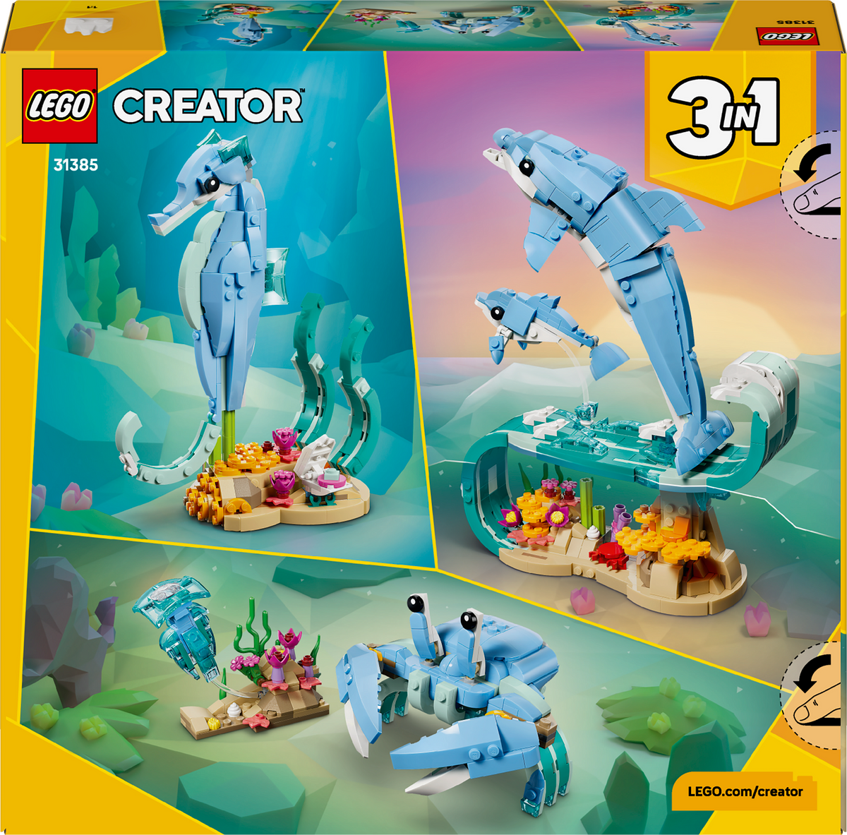 LEGO Creator 31385 Jūros gyvūnai: gražuoliai delfinai