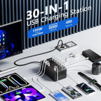 TTS USB įkrovimo stotelė 150 W, 30 jungčių USB-C ir USB-A