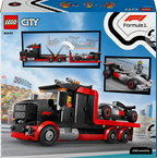 LEGO City 60493 F1 ekspozicinis sunkvežimis su Audi F1 bolidu