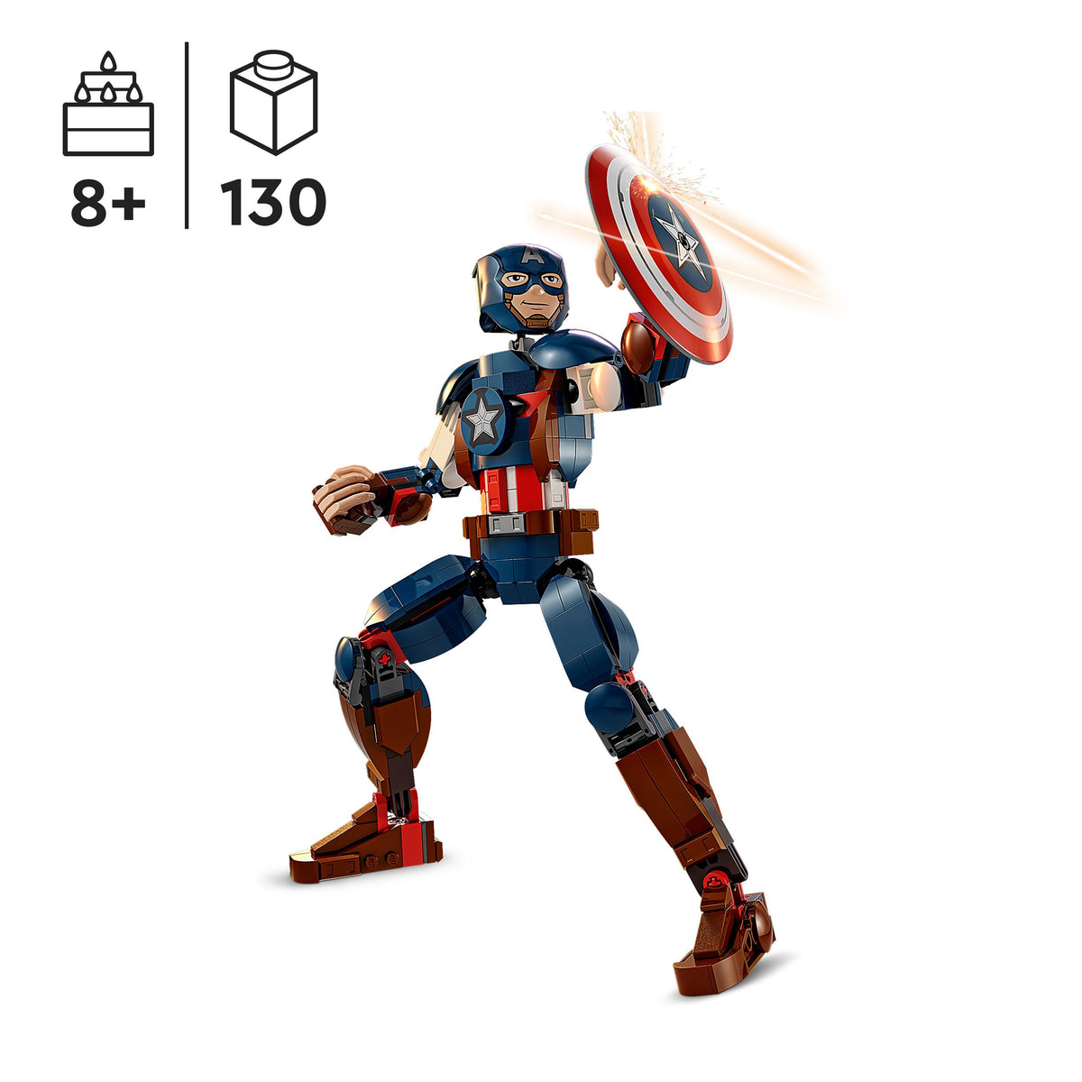 LEGO Marvel 76258 Kapitonas Amerika – surenkama figūra