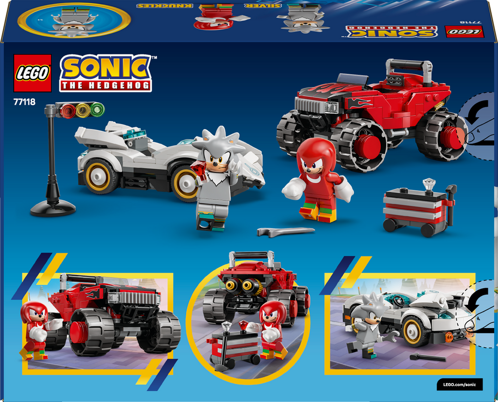 LEGO Sonic the Hedgehog 77118 Silverio automobilis prieš Knuckles visureigį-monstrą