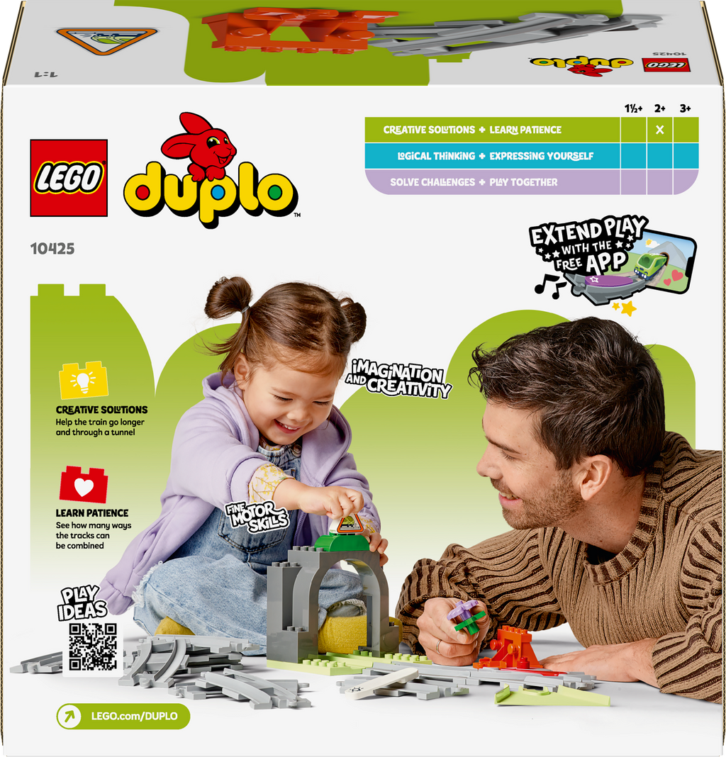 LEGO DUPLO 10425 Traukinio tunelis ir bėgių papildymo rinkinys