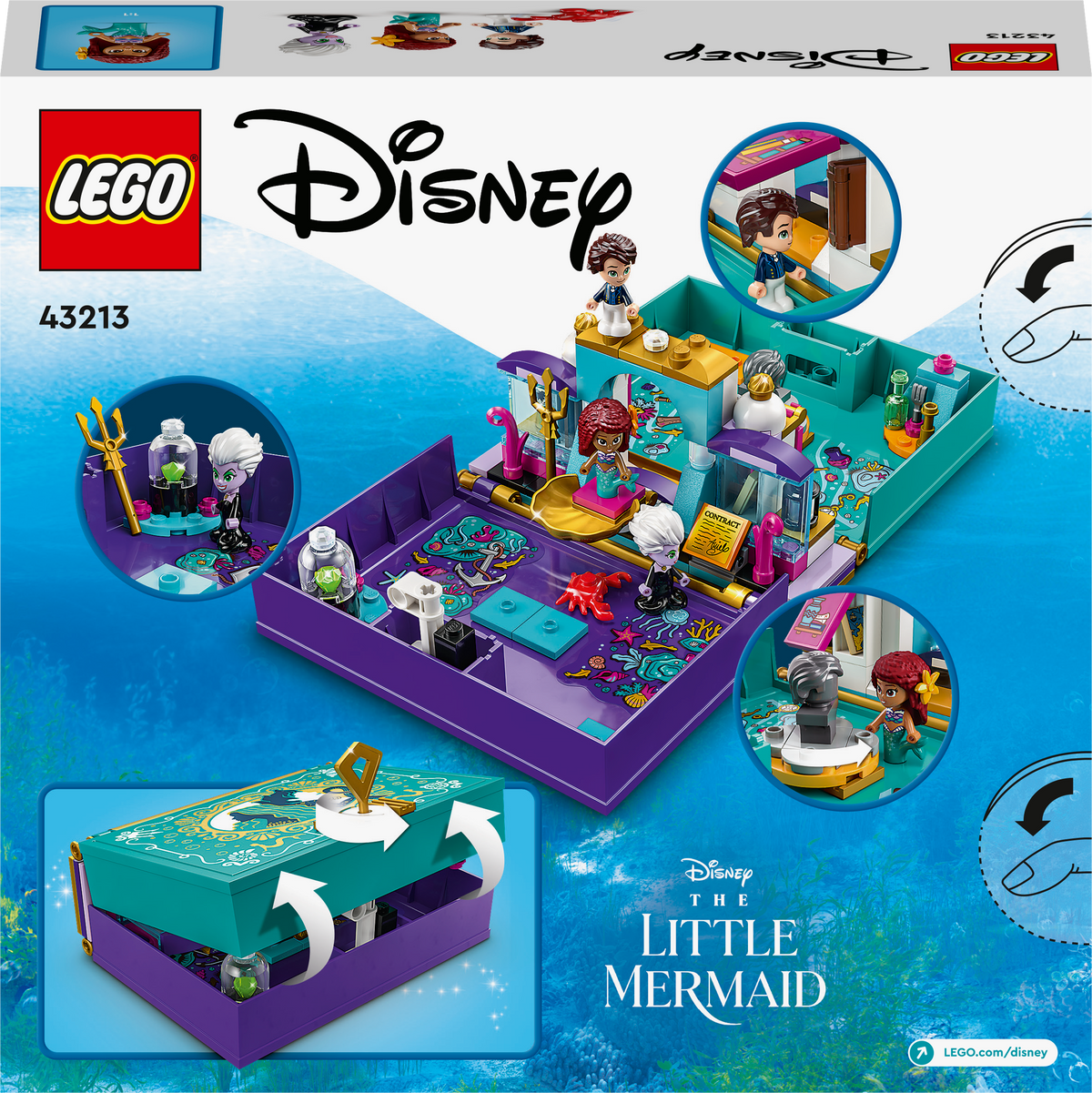 LEGO Disney 43213 „Undinėlės“ pasakų knyga