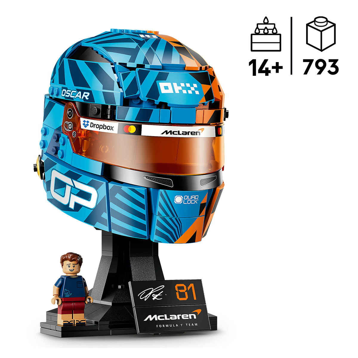 LEGO Editions 43017 McLaren Mastercard F1 komandos Oscar Piastri šalmas