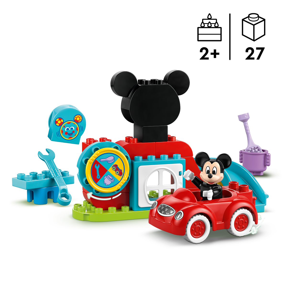 LEGO DUPLO 10454 Peliuko Mikio klubo namelis ir automobilis