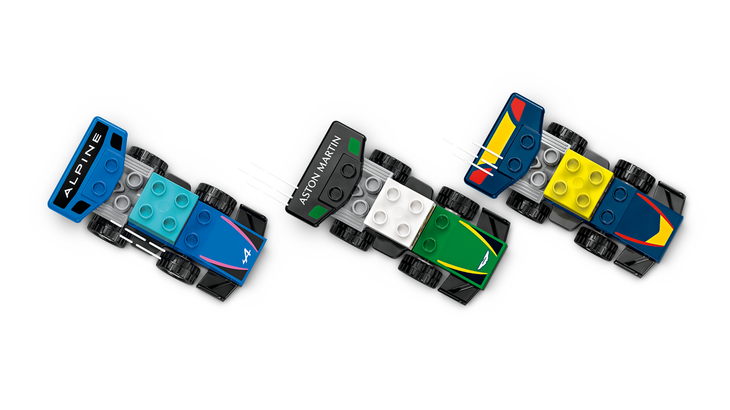 LEGO DUPLO 10445 F1 komandų lenktyniniai automobiliai ir vairuotojai