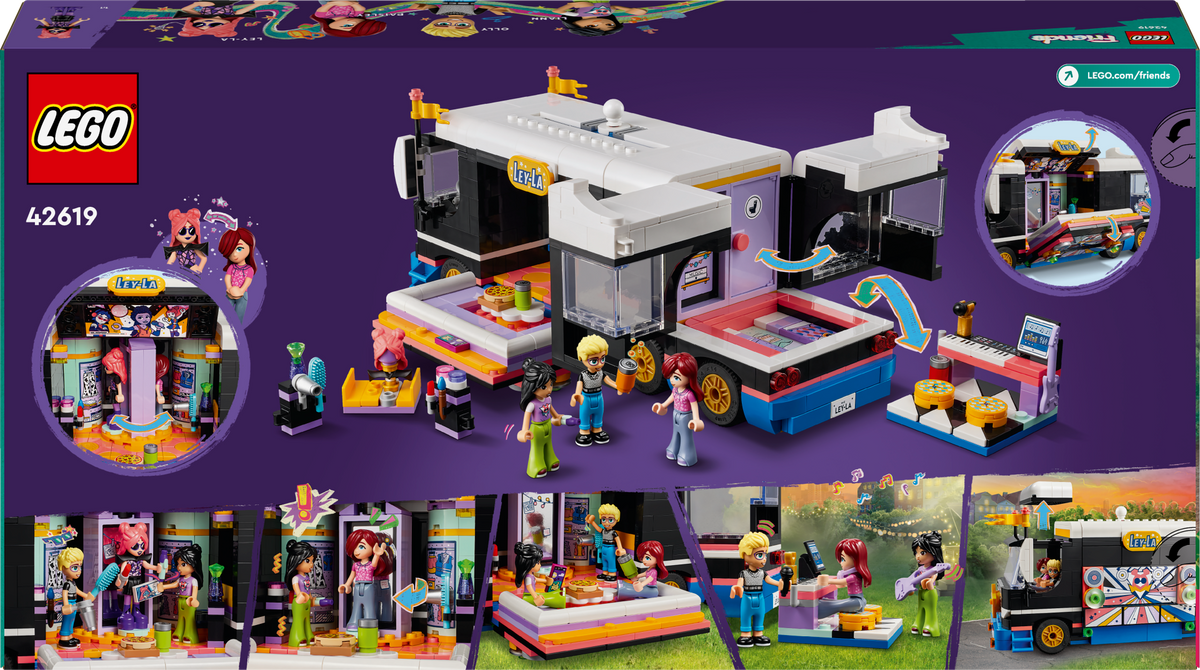 LEGO Friends 42619 Popžvaigždės koncertinis autobusas
