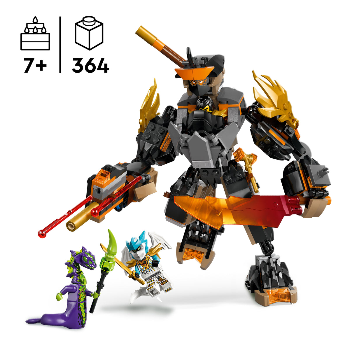 LEGO NINJAGO 71854 Cole misijos robotas ir drakonas Zane