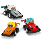 LEGO DUPLO 10445 F1 komandų lenktyniniai automobiliai ir vairuotojai