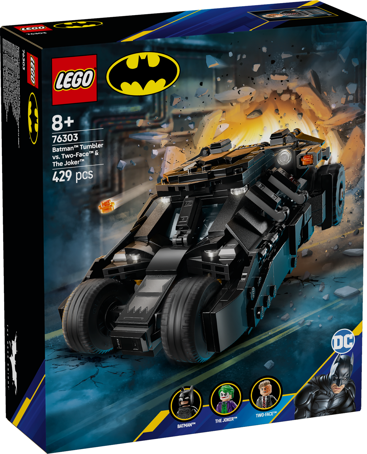 LEGO DC 76303 Betmeno Tumbler prieš Dveidį ir Džokerį