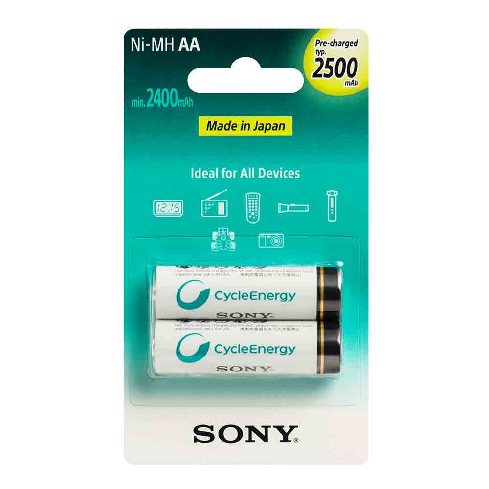 Sony įkraunamos AA baterijos 1,2 V 2500 mAh, 2 vnt.
