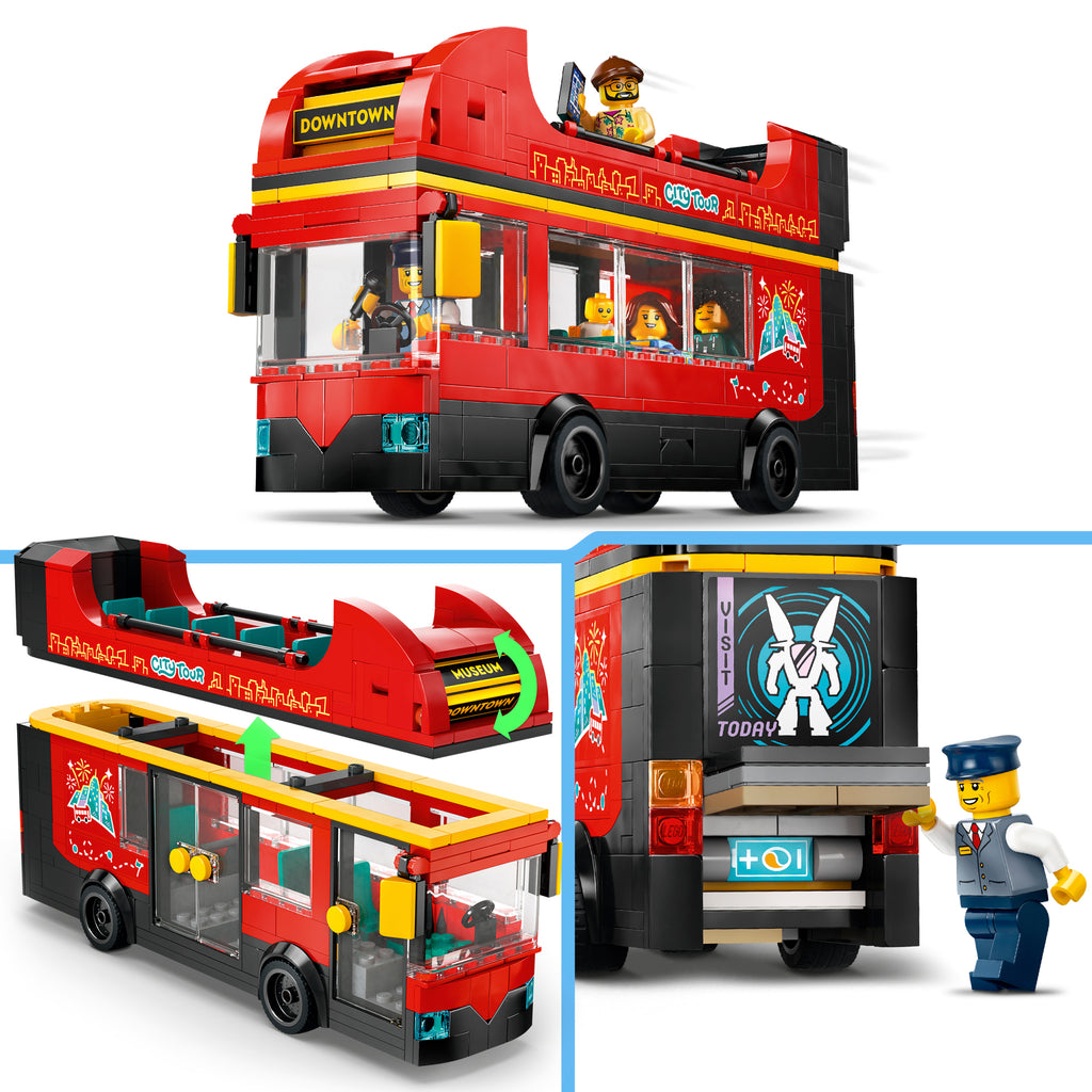 LEGO City 60407 Raudonas dviaukštis ekskursijų autobusas
