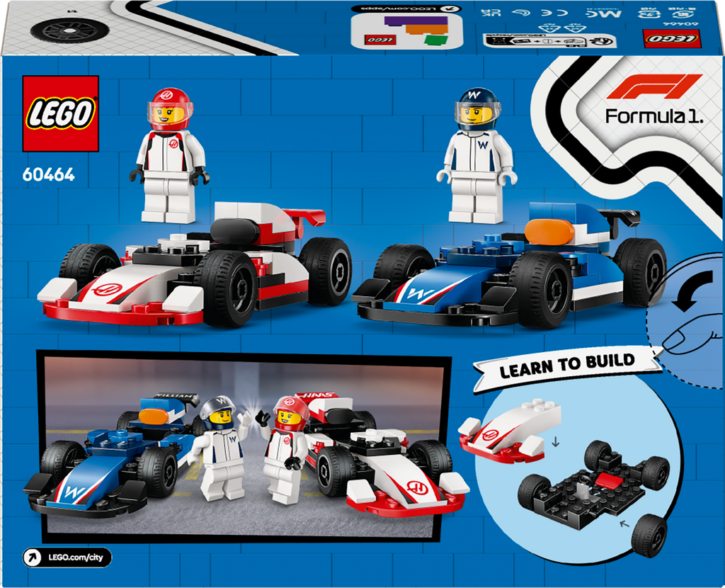 LEGO City 60464 F1 Williams Racing ir Haas F1 bolidai