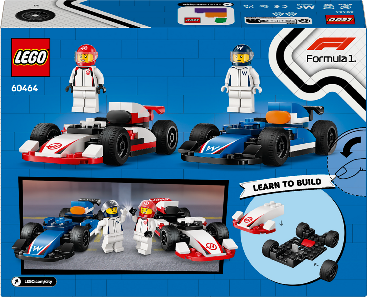 LEGO City 60464 F1 Williams Racing ir Haas F1 bolidai