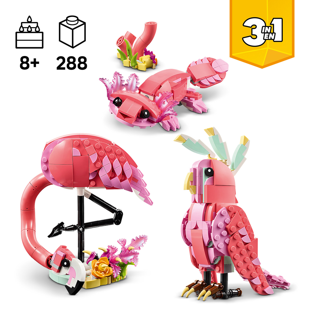 LEGO Creator 31170 Laukiniai gyvūnai: rožinis flamingas