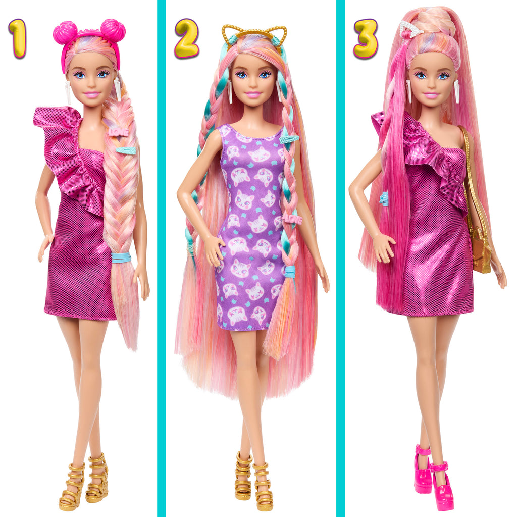 BARBIE FUN AND FANCY HAIR lėlės rinkinys (JDC85)