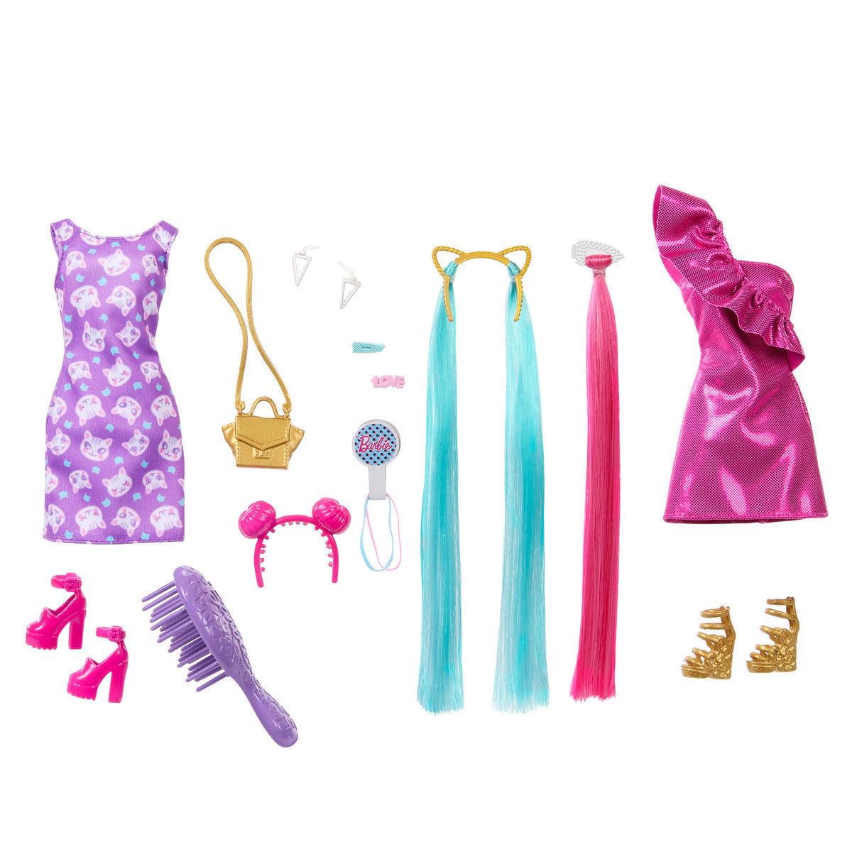 BARBIE FUN AND FANCY HAIR lėlės rinkinys (JDC85)